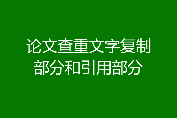论文查重文字复制部分和引用部分