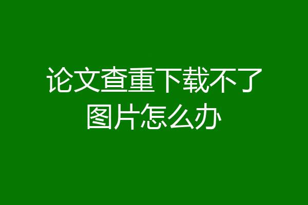 论文查重下载不了图片怎么办