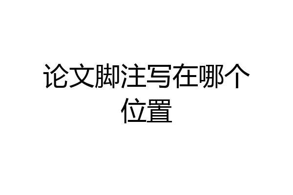 论文脚注写在哪个位置