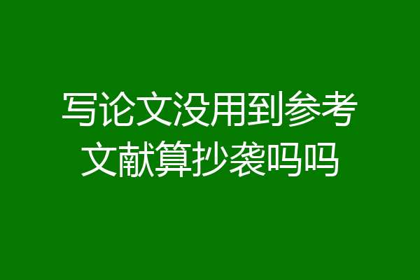 写论文没用到参考文献算抄袭吗吗