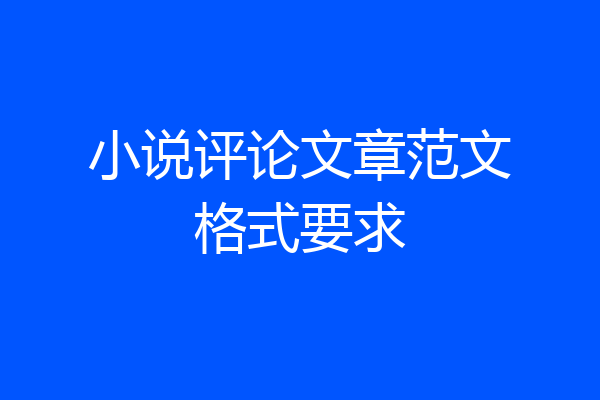小说评论文章范文格式要求
