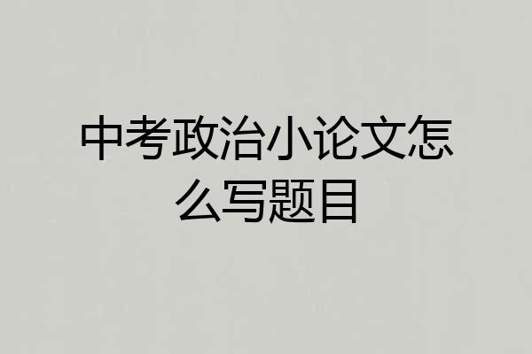 中考政治小论文怎么写题目