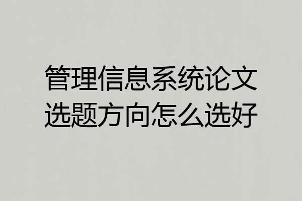管理信息系统论文选题方向怎么选好