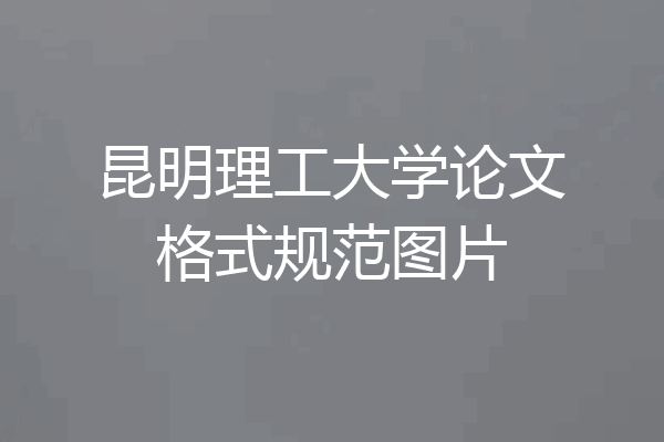 昆明理工大学论文格式规范图片