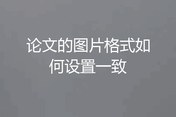 论文的图片格式如何设置一致