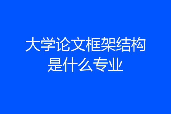 大学论文框架结构是什么专业
