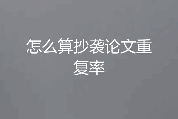 怎么算抄袭论文重复率