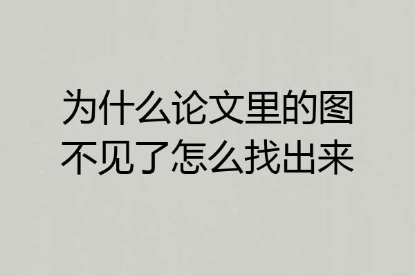 为什么论文里的图不见了怎么找出来