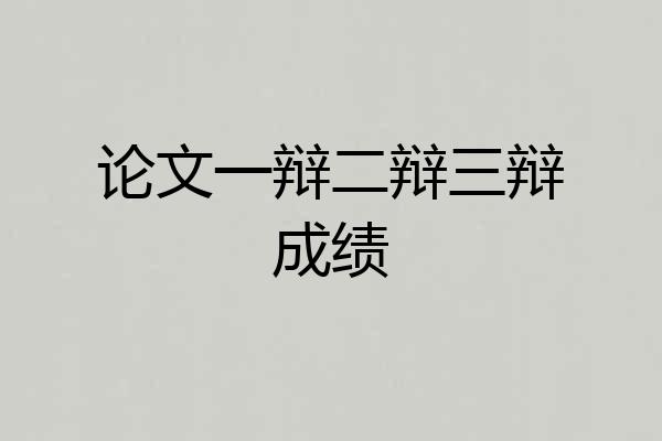 论文一辩二辩三辩成绩