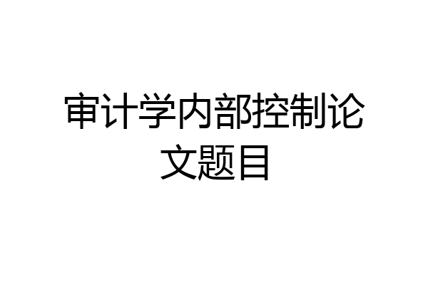 审计学内部控制论文题目