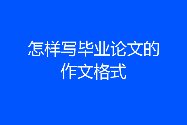 怎样写毕业论文的作文格式