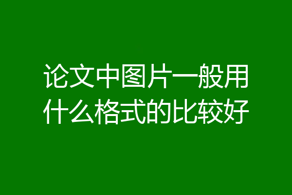 论文中图片一般用什么格式的比较好