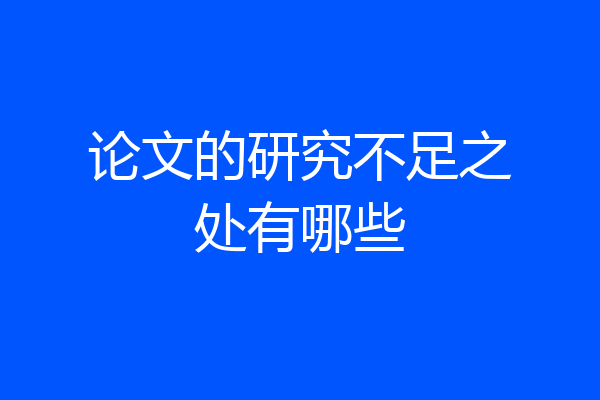 论文的研究不足之处有哪些
