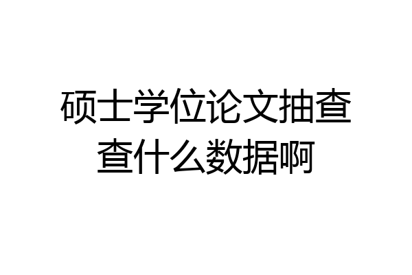 硕士学位论文抽查查什么数据啊