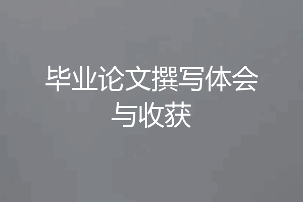 毕业论文撰写体会与收获