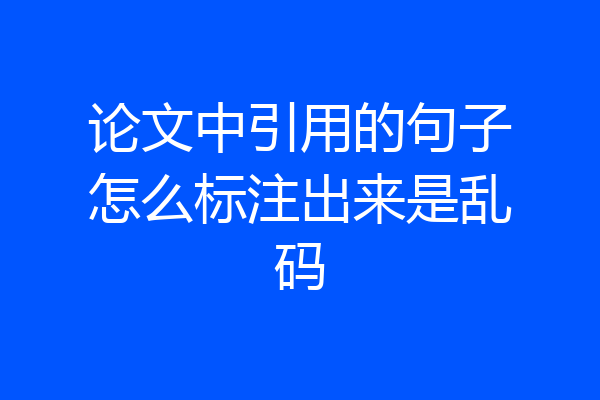 论文中引用的句子怎么标注出来是乱码