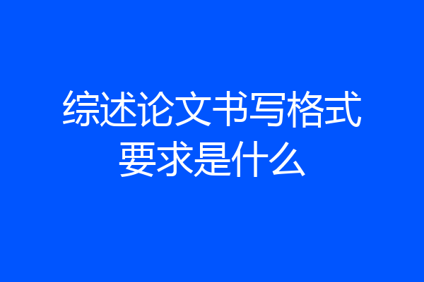 综述论文书写格式要求是什么