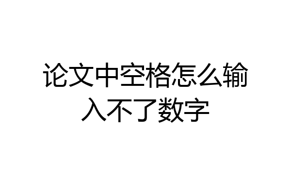 论文中空格怎么输入不了数字