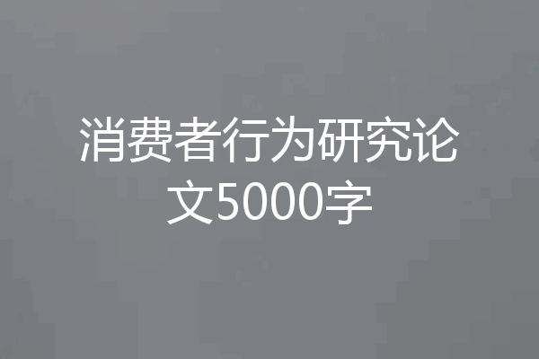 消费者行为研究论文5000字
