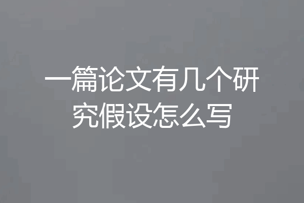 一篇论文有几个研究假设怎么写