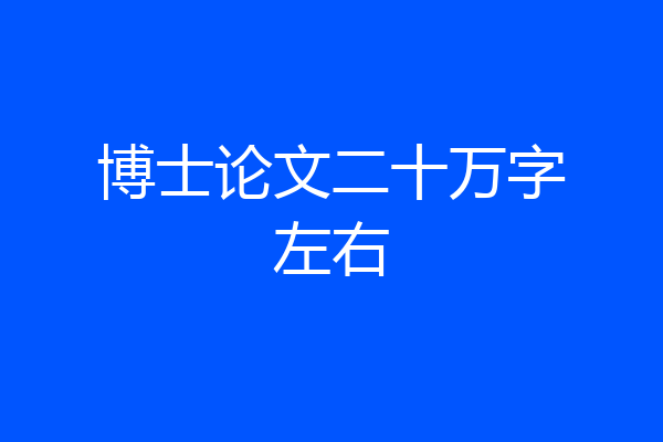 博士论文二十万字左右