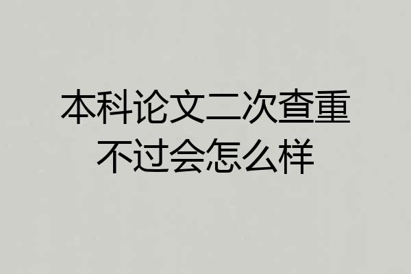 本科论文二次查重不过会怎么样
