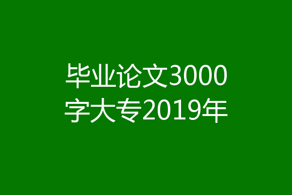 毕业论文3000字大专2019年