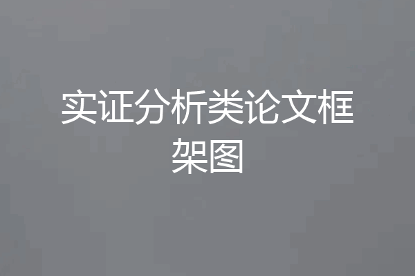 实证分析类论文框架图