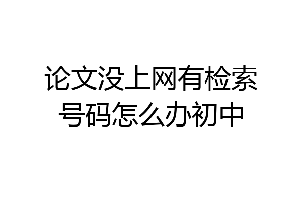 论文没上网有检索号码怎么办初中