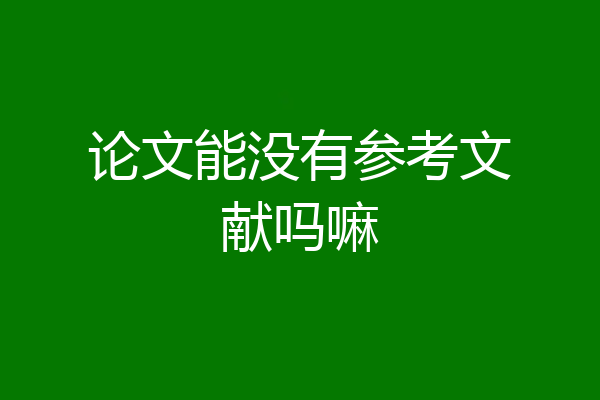 论文能没有参考文献吗嘛