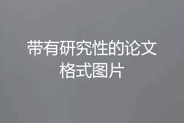 带有研究性的论文格式图片