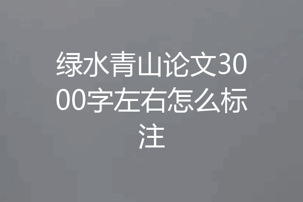 绿水青山论文3000字左右怎么标注