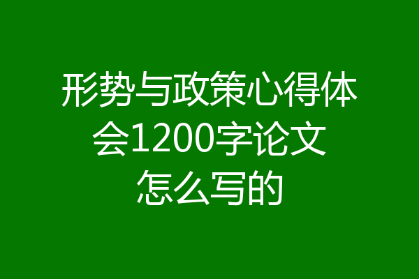 形势与政策心得体会1200字论文怎么写的
