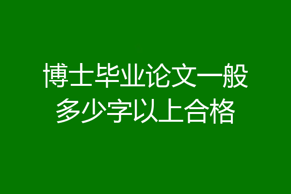 博士毕业论文一般多少字以上合格