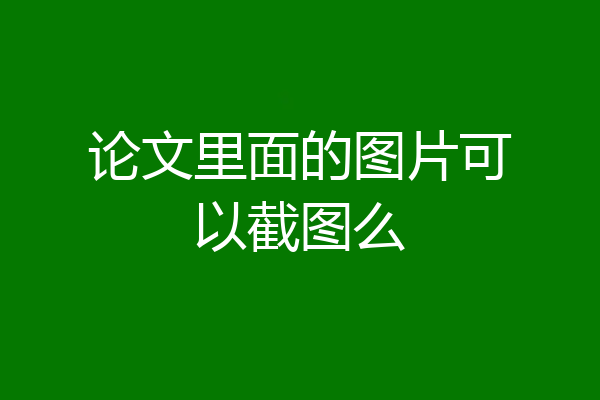 论文里面的图片可以截图么