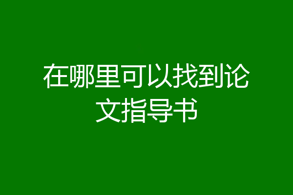在哪里可以找到论文指导书