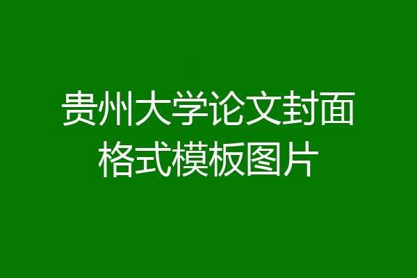 贵州大学论文封面格式模板图片