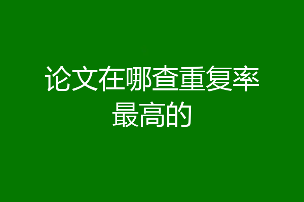 论文在哪查重复率最高的