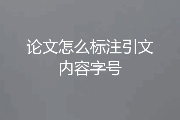 论文怎么标注引文内容字号