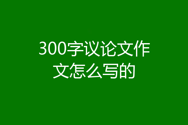 300字议论文作文怎么写的