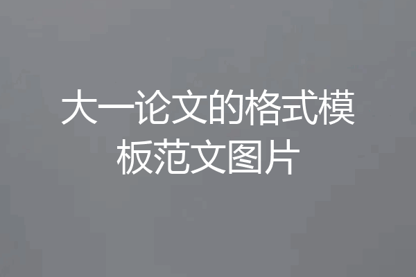 大一论文的格式模板范文图片