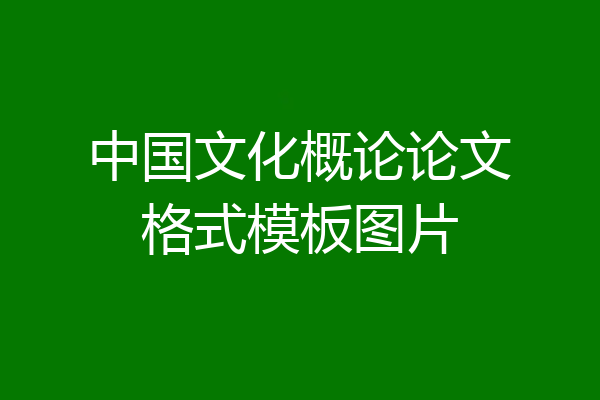 中国文化概论论文格式模板图片