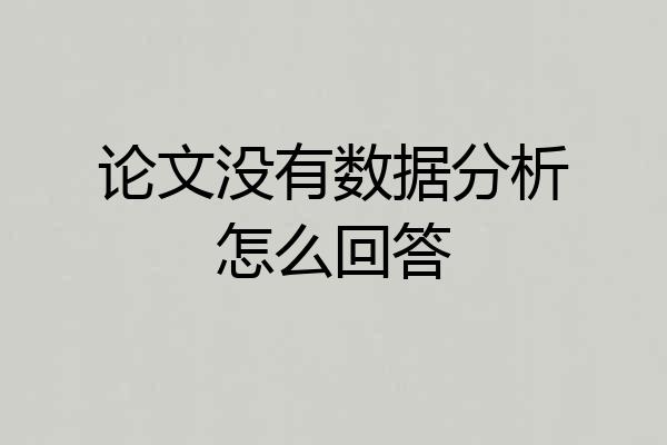 论文没有数据分析怎么回答