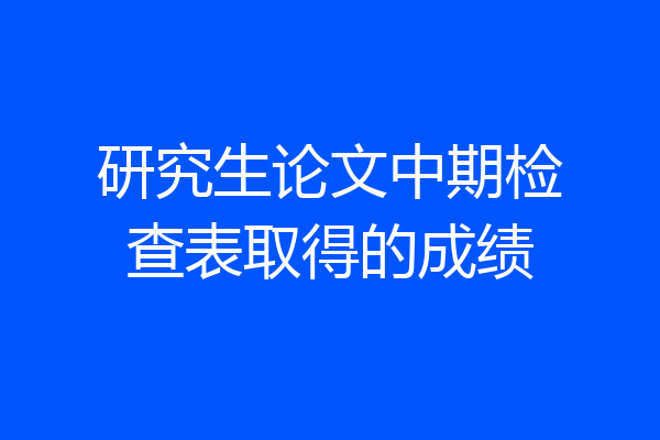 研究生论文中期检查表取得的成绩