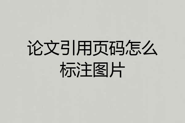 论文引用页码怎么标注图片