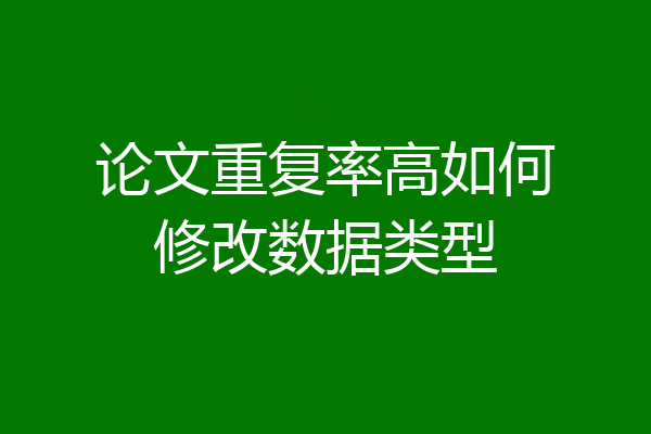 论文重复率高如何修改数据类型