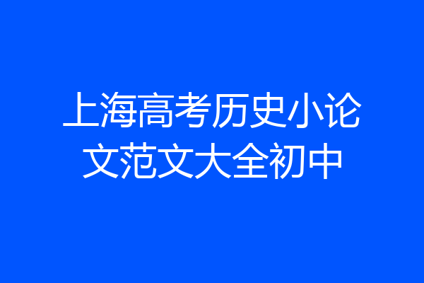 上海高考历史小论文范文大全初中
