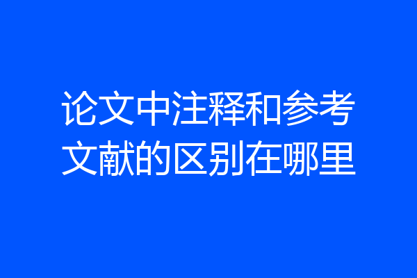 论文中注释和参考文献的区别在哪里