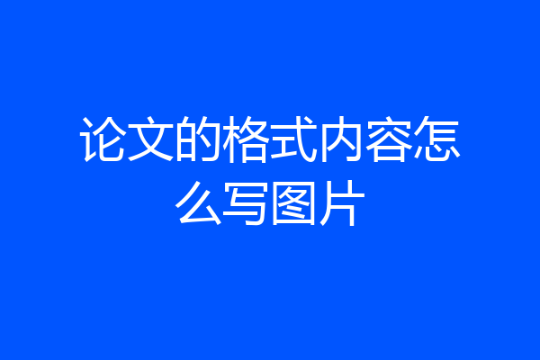 论文的格式内容怎么写图片