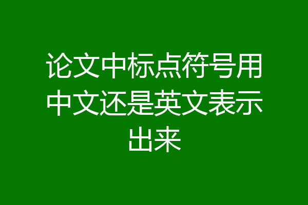 论文中标点符号用中文还是英文表示出来